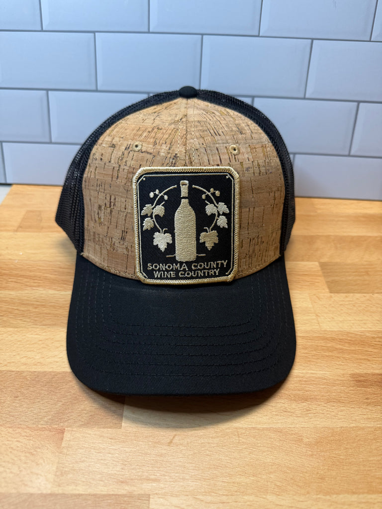 Wine Country- Sonoma County Cork Trucker Hat,Black