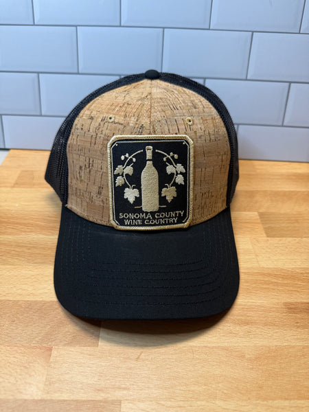 Wine Country- Sonoma County Cork Trucker Hat,Black