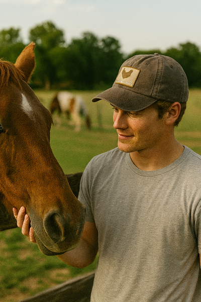 Petaluma Brown Chicken Patch Twill hat - Brown