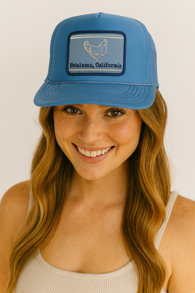 Petaluma Chicken Patch Foam Trucker Hat, Cobalt
