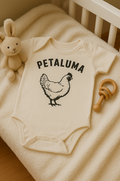 Luma Vintage Petaluma Chicken Onesie-Natural