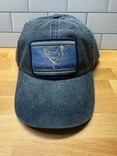 Petaluma Blue/Cream/Olive Patch Chicken Patch Twill hat - Navy