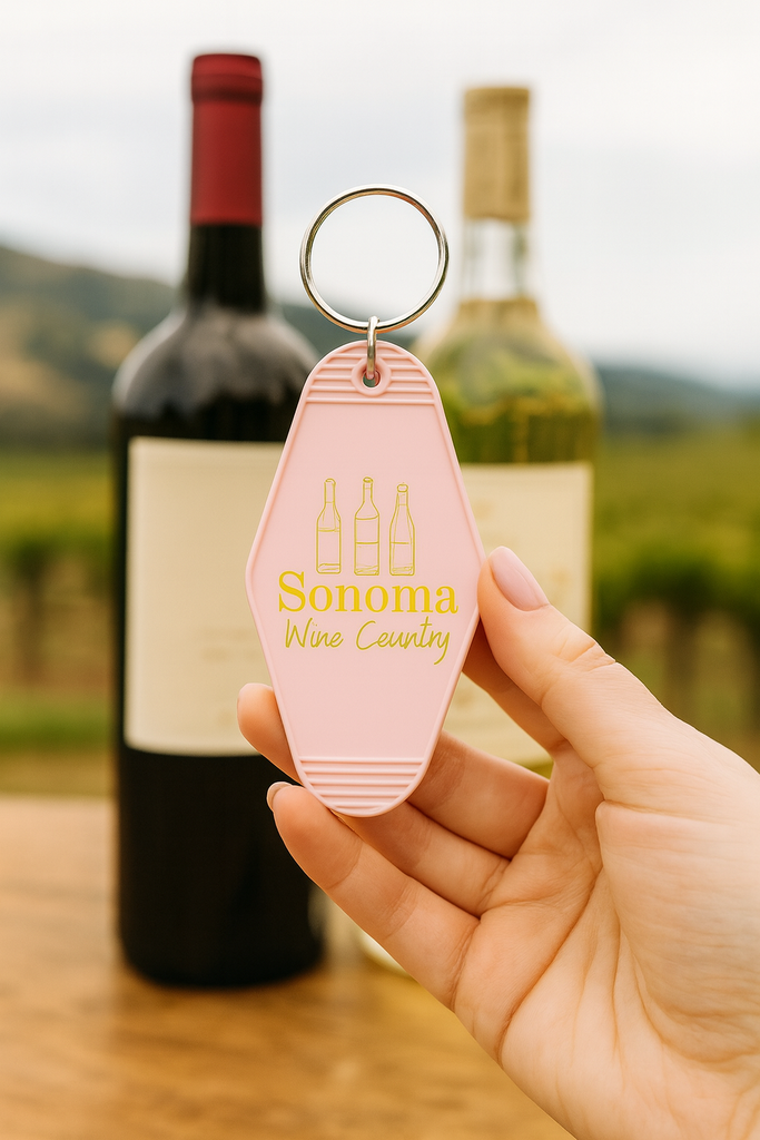 Sonoma Wine Country Vintage Motel Keychain