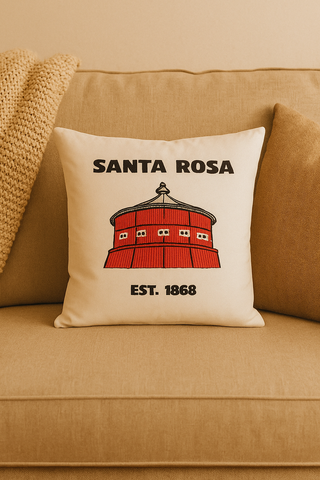 Embroidered Santa Rosa Round Barn Pillow Cover by Luma Vintage