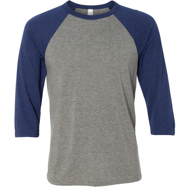 Unisex 3/4 Sleeve Baseball Tee with Truck logo- Navy/Heather