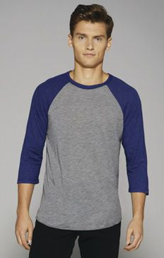 Unisex 3/4 Sleeve Baseball Tee with Truck logo- Navy/Heather
