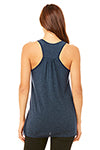 Women's Flowy Racerback Tank- Heather Teal with Luma Vintage Petaluma Chicken