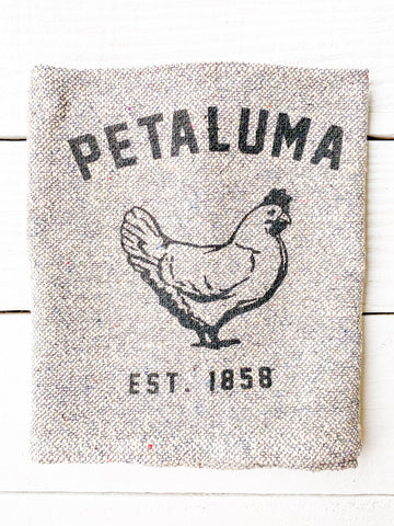 Rustic Tea Towel with Luma Vintage Petaluma Chicken-Tweed
