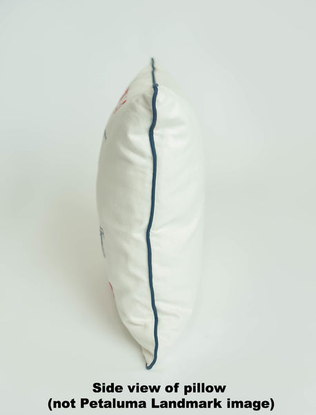 Embroidered Petaluma Landmark/Map Pillow Cover