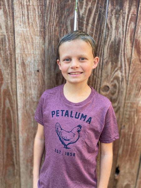 Maroon Kids Luma Vintage Petaluma Chicken Shirt