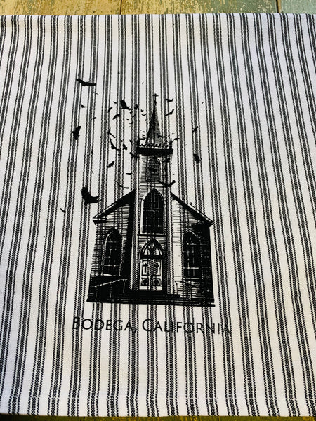 Bodega Tea Towel - Black/White Ticking