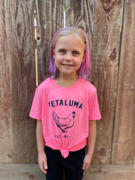 Pink Kids Luma Vintage Petaluma Chicken Shirt
