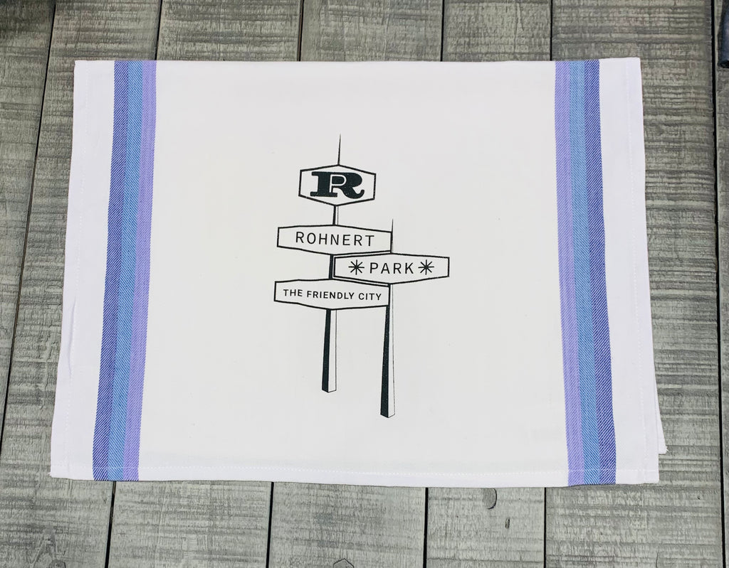 Rohnert Park Tea Towel by Luma Vintage -Purple  Stripes