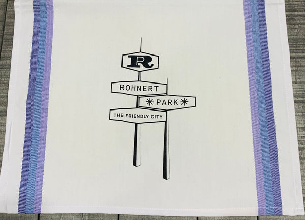 Rohnert Park Tea Towel by Luma Vintage -Purple  Stripes