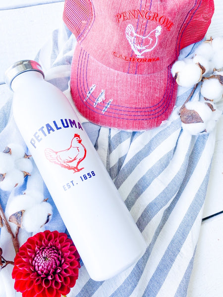 Stainless Steel Vacuum Insulated Water Bottle with Petaluma Chicken