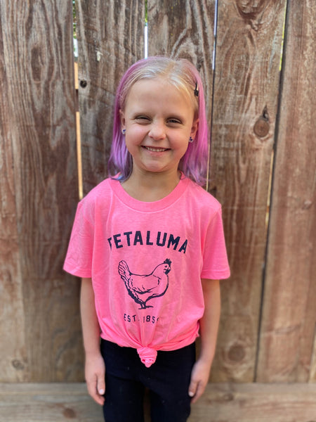Pink Kids Luma Vintage Petaluma Chicken Shirt