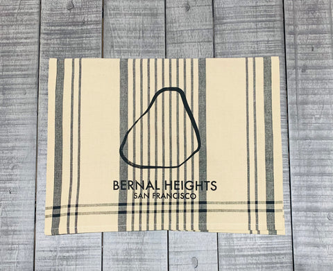 Bernal Heights Rock Tea Towel- Burberry Plaid