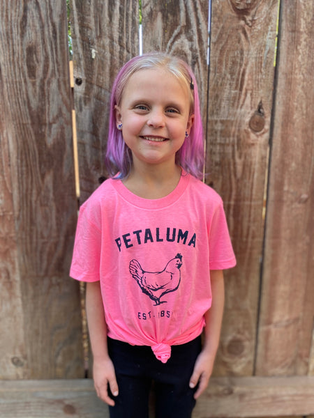 Pink Kids Luma Vintage Petaluma Chicken Shirt
