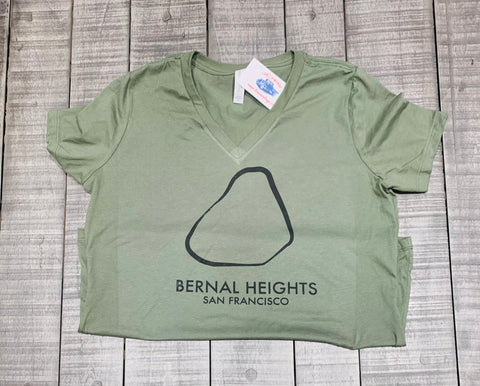 Bernal Rock Women's V-Neck Military Green