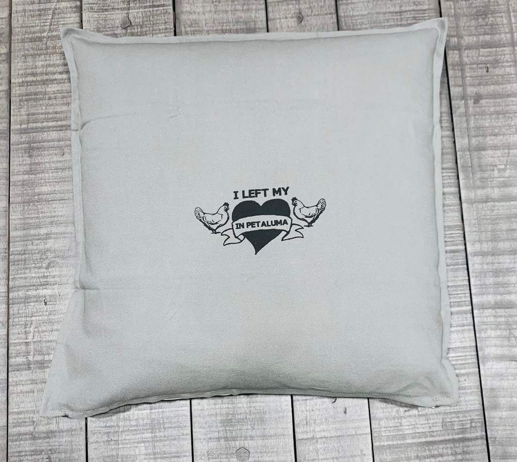 Left My Heart In Petaluma Pillow Cover- Grey
