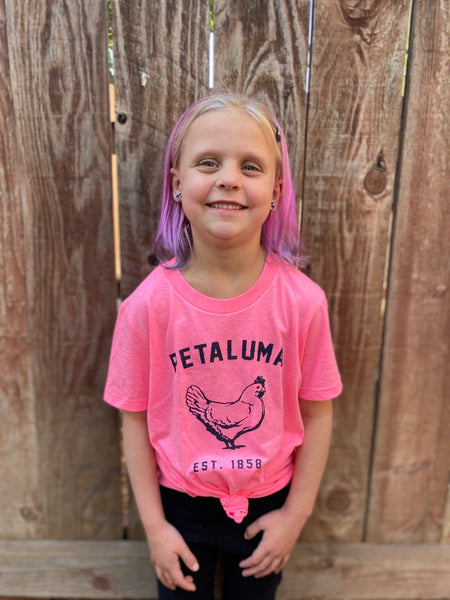 Pink Kids Luma Vintage Petaluma Chicken Shirt
