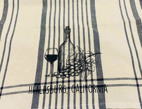 Healdsburg Wine Tea Towel Burberry Plaid