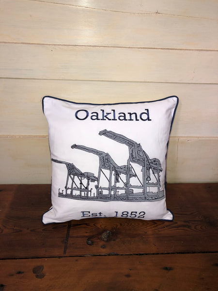 Embroidered Oakland  Pillow Cover by Luma Vintage