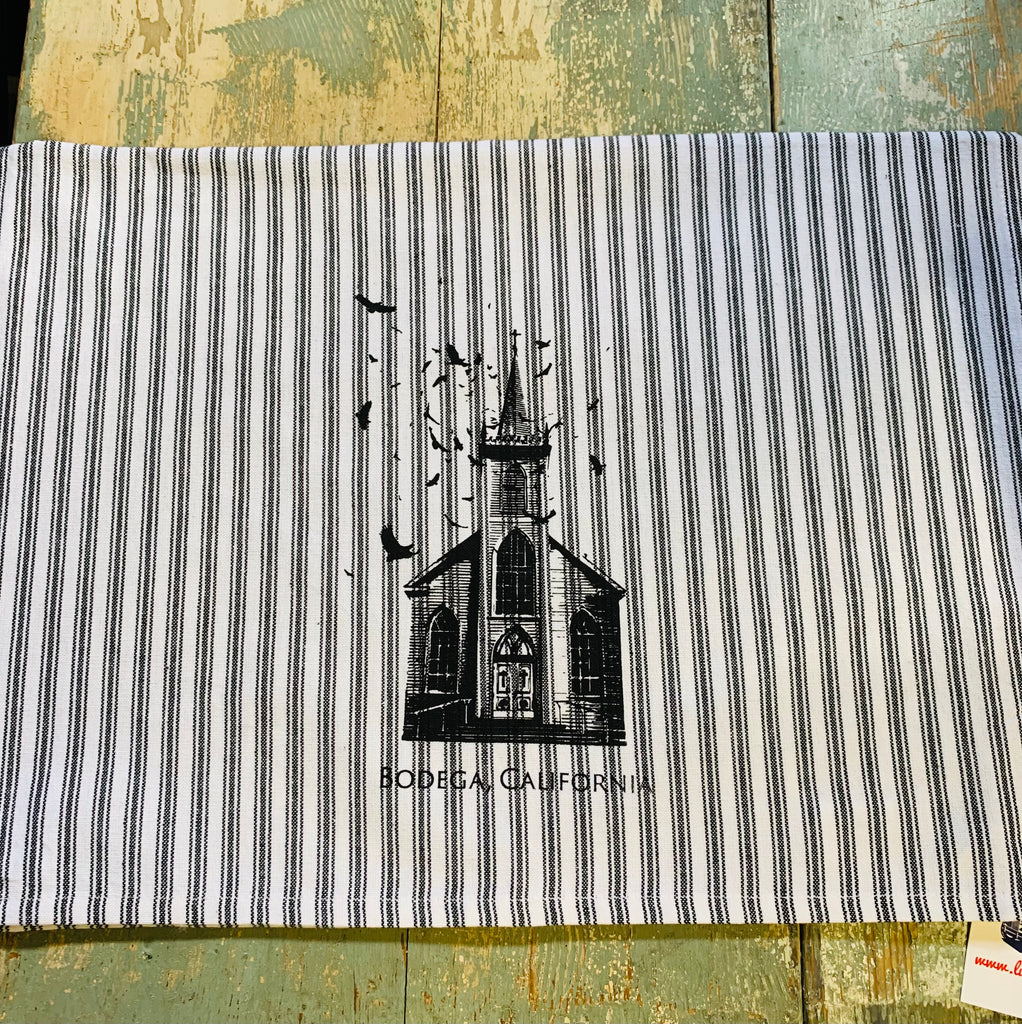 Bodega Tea Towel - Black/White Ticking