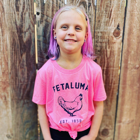 Pink Kids Luma Vintage Petaluma Chicken Shirt