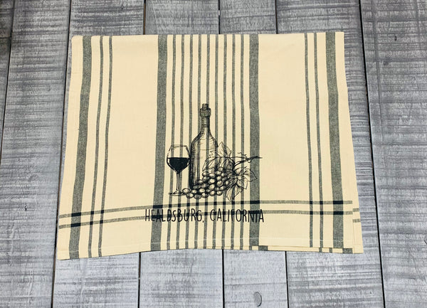 Healdsburg Wine Tea Towel Burberry Plaid