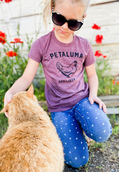 Maroon Kids Luma Vintage Petaluma Chicken Shirt