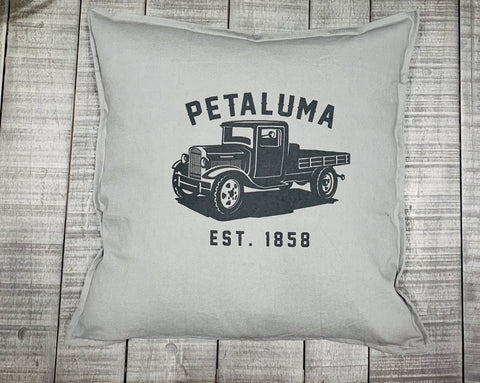 Petaluma Truck Pillow Cover -Grey