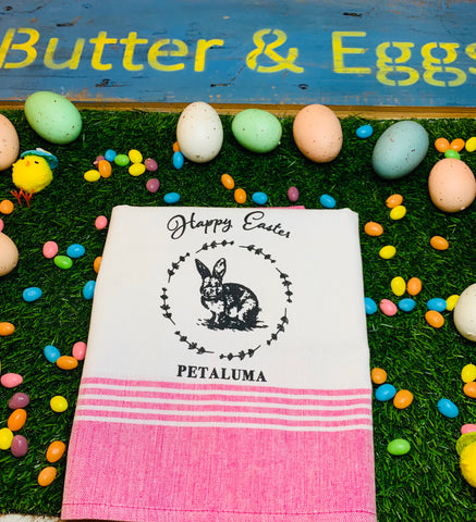 Happy Easter Petaluma Tea Towel- Pink McCleod