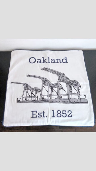 Embroidered Oakland  Pillow Cover by Luma Vintage