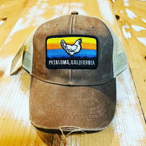 Petaluma Chicken Patch Trucker Hat, Saddle Brown
