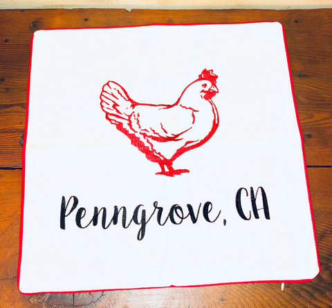 Embroidered Penngrove Chicken Pillow Cover- Luma Vintage