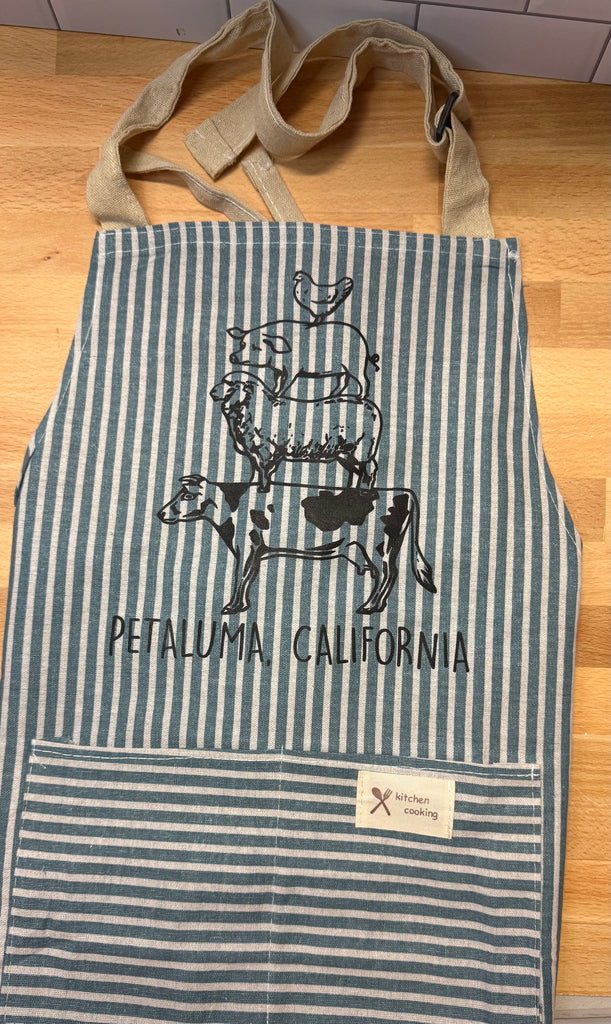 Petaluma Animal Stack Apron Blue Stripe