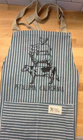 Petaluma Animal Stack Apron Blue Stripe