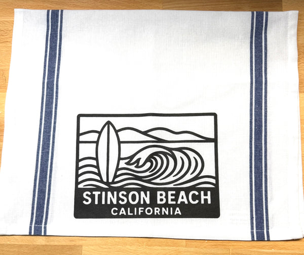 Stinson Beach Tea Towel - Blue Stripe