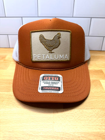 Petaluma Chicken Patch Foam Trucker Hat, Texas Orange