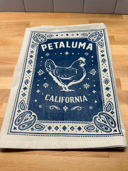 Petaluma Chicken Tea Towel – Blue Bandana Style | Luma Vintage