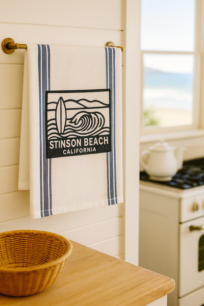 Stinson Beach Tea Towel - Blue Stripe