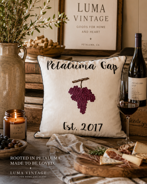 Embroidered Petaluma Gap Pillow Cover- Luma Vintage