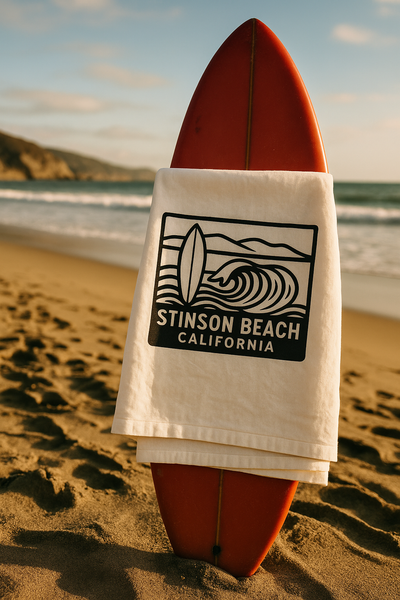 Stinson Beach Tea Towel- Organic Flour Sack