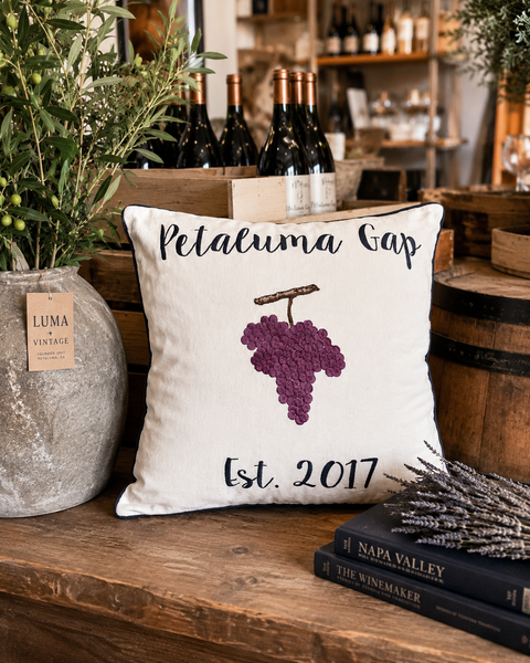 Embroidered Petaluma Gap Pillow Cover- Luma Vintage