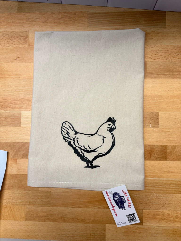 Chicken Tea Towel- Organic Flour Sack