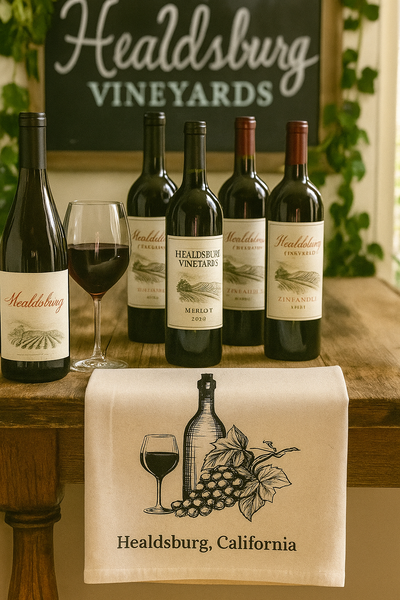 Healdsburg Wine Tea Towel