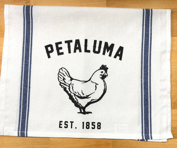 Luma Vintage Petaluma Chicken Tea Towel - Blue Stripe
