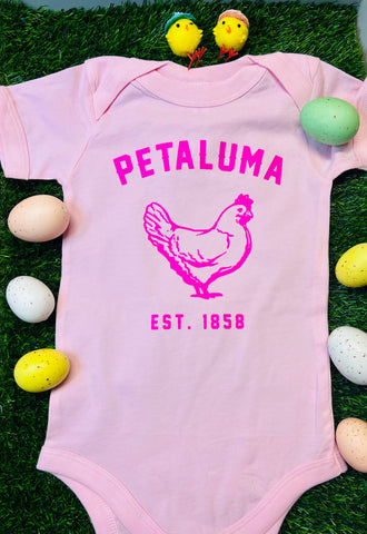 Luma Vintage Chicken Onesie- Pink with pink image