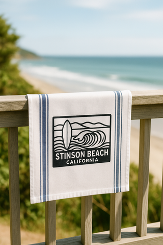 Stinson Beach Tea Towel - Blue Stripe